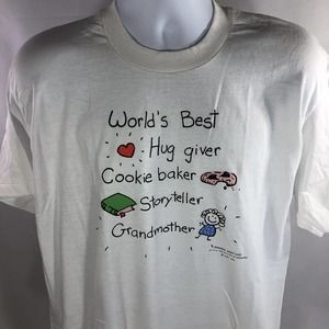 VTG Best Grandmother Grandma 80s Shoebox Greeting Cards Hallmark T Shirt XL USA